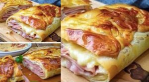 Folhado de Presunto e Queijo com Massa Crocante